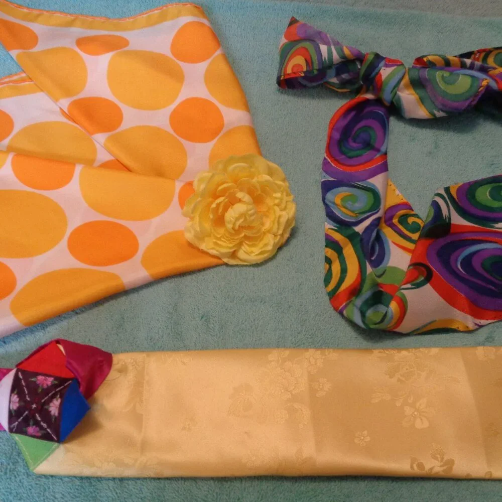 RETRO RETRO SILK VERA SCARF HIPPIE COLORS SASH SCARF FUNNY TIE LOT